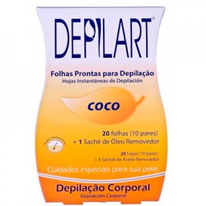 Depilart Folhas Prontas para Depilação Corporal Coco 20 Folhas