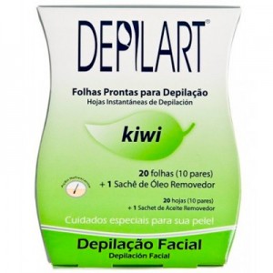 Depilart Folhas Prontas para Depilação Facial Kiwi 20 Folhas