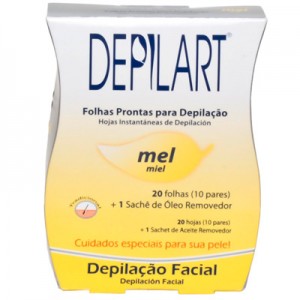 Depilart Folhas Prontas para Depilação Facial Mel 20 Folhas