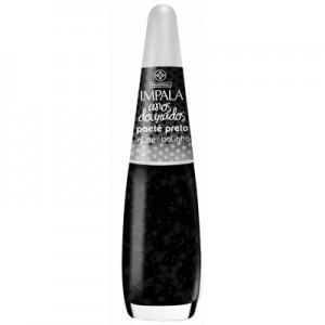 Impala Coleção Anos Dourados Paetê Preto - Glitter Bolinha 7.5ml