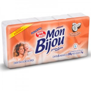 Bom Bril MON BIJOU Sabão em Barra Pacote com 5 Unidades de 200g